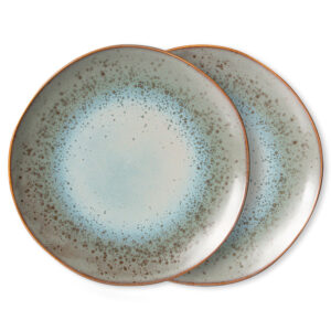 70s ceramics: dinner plates mineral, set of 2 | HK Living