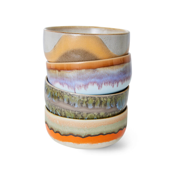70s ceramics: dessert bowls reef, set of 4 | HK Living - Afbeelding 2