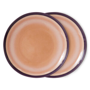 70s ceramics: dinner plates bedrock, set of 2 | HK Living