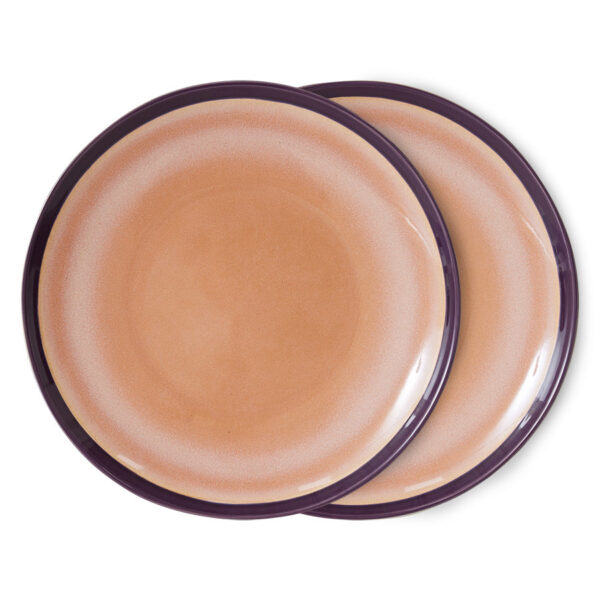 70s ceramics: dinner plates bedrock, set of 2 | HK Living