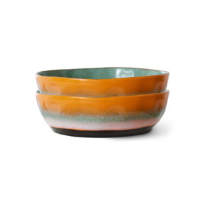 70s ceramics: pasta bowls golden hour, set of 2 | HK Living