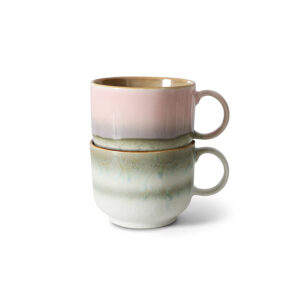 70s ceramics: tea cups nova, set of 2 | HK Living