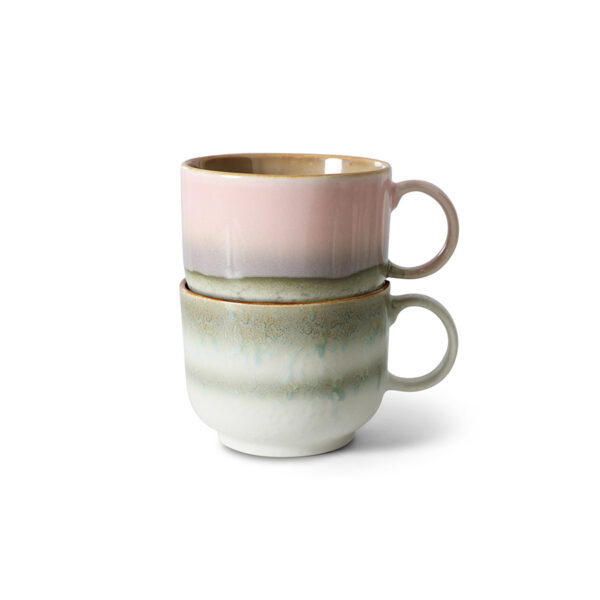 70s ceramics: tea cups nova, set of 2 | HK Living