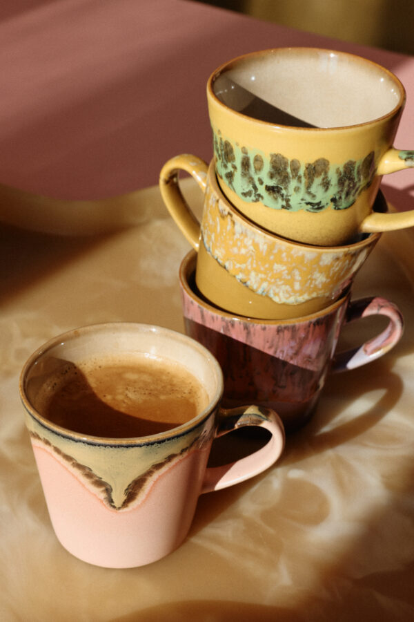 70s ceramics: americano mugs radiant, set of 4 | HK Living - Afbeelding 2