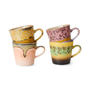 70s ceramics: americano mugs radiant, set of 4 | HK Living